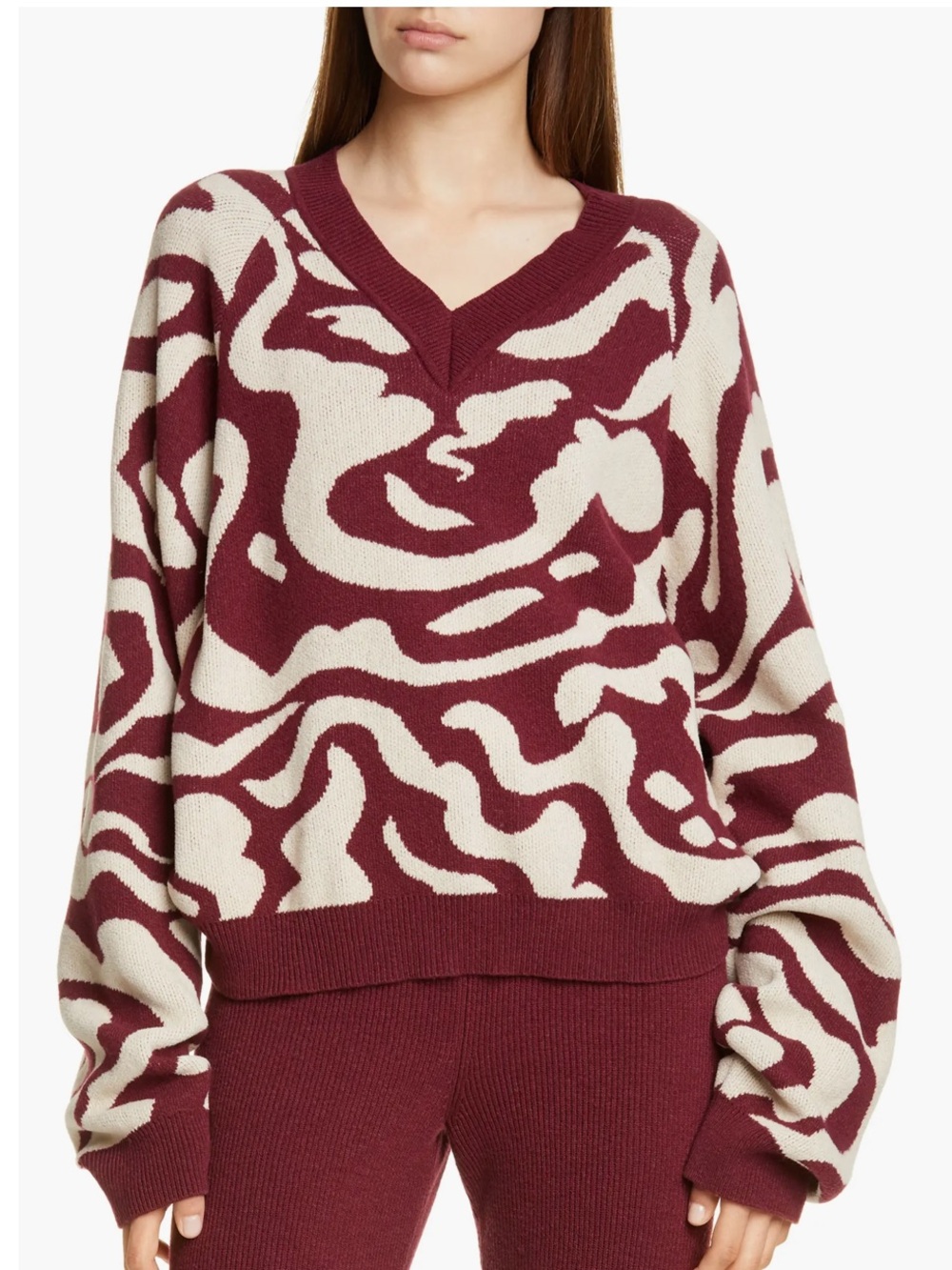 Nanushka Devon Jacquard Sweater Size Medium Cashmere Blend
